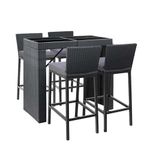 Gardeon Outdoor Bar Set Table Chairs Stools Rattan Patio Furniture 4 Seater